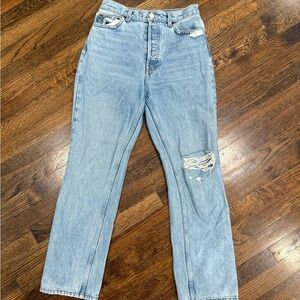 Reformation Light Blue Distressed Jeans